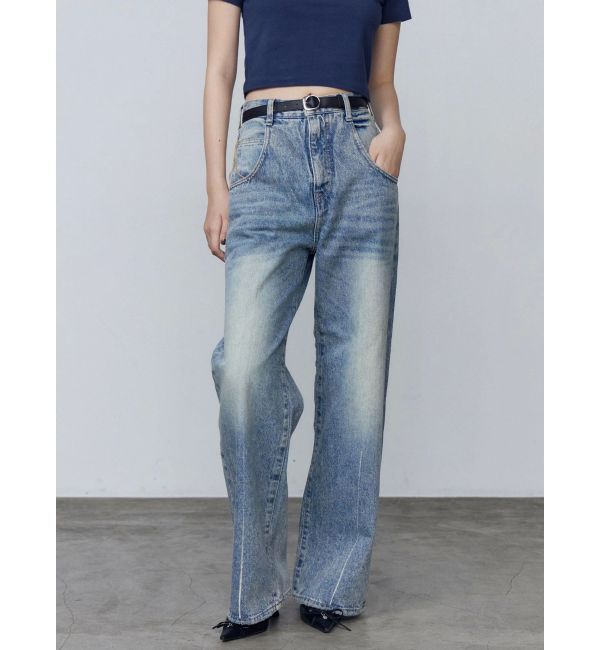 EMODA「ルーズワイドハイウエストジーンズ」|デニム|