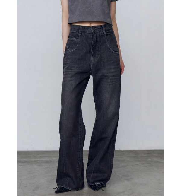 EMODA「ルーズワイドハイウエストジーンズ」|デニム|