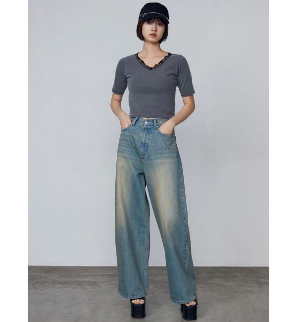 EMODA「ヴィンテージシェードルーズジーンズ」|デニム|