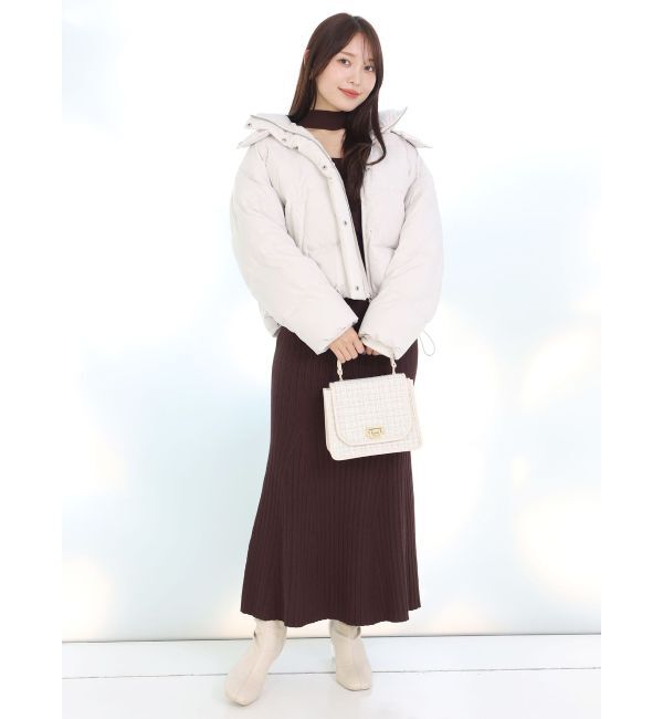 MERCURYDUO「2WAYランダムリブビスチェ風マーメイドニットワンピース」|ワンピース|