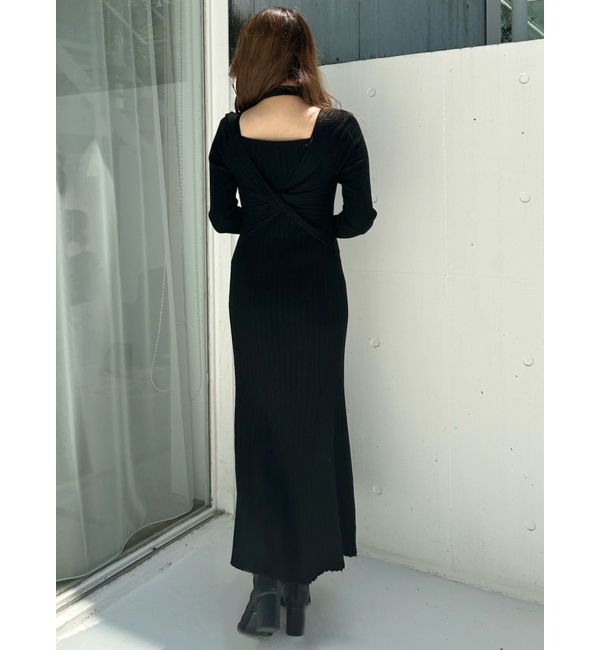 MERCURYDUO「2WAYランダムリブビスチェ風マーメイドニットワンピース」|ワンピース|