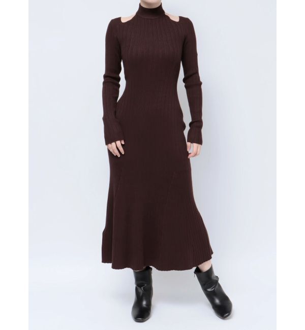 MERCURYDUO「2WAYランダムリブビスチェ風マーメイドニットワンピース」|ワンピース|