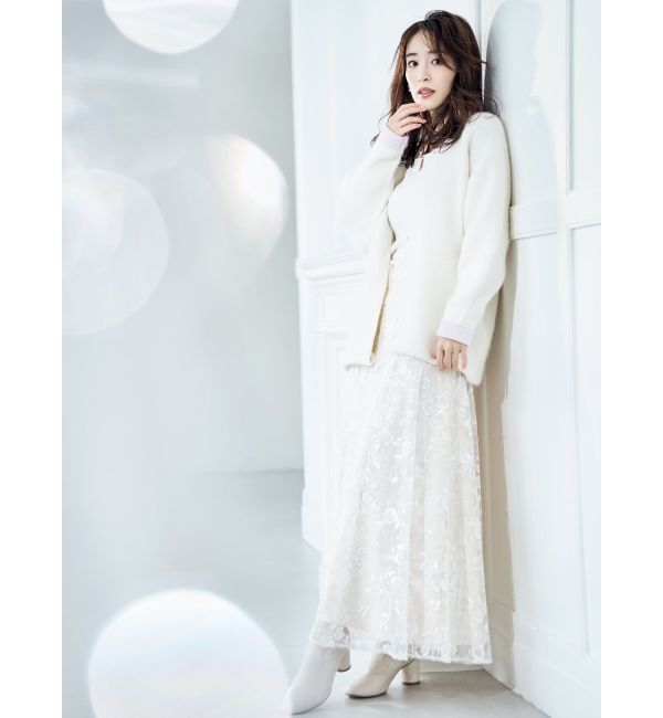 MERCURYDUO「ダブルフェイスコクーンミディニットカーディガン」|カーディガン|