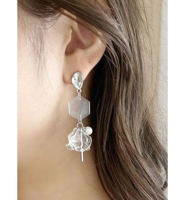 MERCURYDUO「フロストフラワーモチーフピアス」|ピアス|シルバー