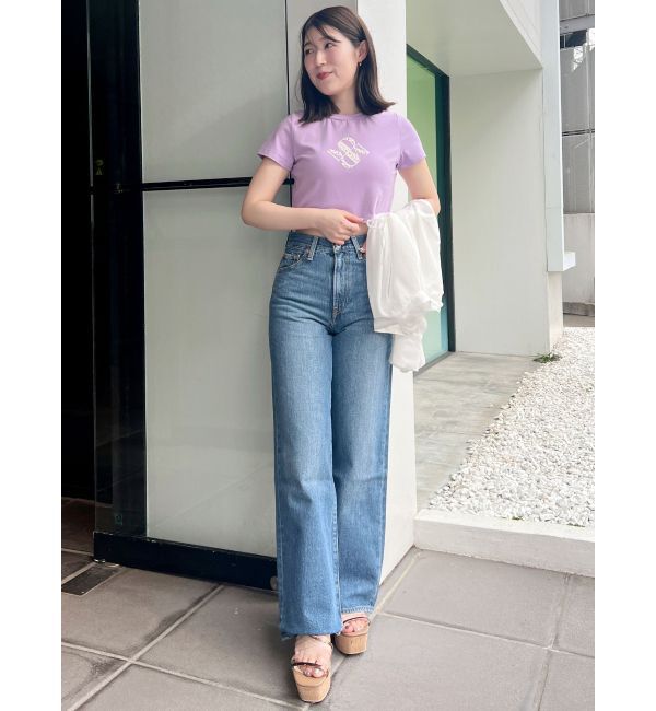 MERCURYDUO「クロップドパールロゴTシャツ」|Tシャツ・カットソー|