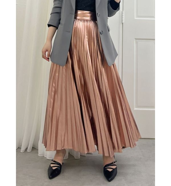 MERCURYDUO「レザーライクプリーツスカート」|スカート|ピンク