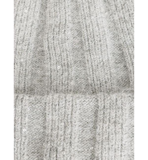 MERCURYDUO「スパンコールニットビーニー」|ニット帽|