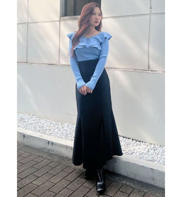 MERCURYDUO「バックレースアップストレッチマーメイドスカート」|スカート|