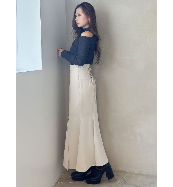 MERCURYDUO「バックレースアップストレッチマーメイドスカート」|スカート|