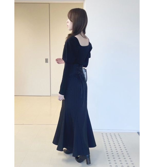 MERCURYDUO「バックレースアップストレッチマーメイドスカート」|スカート|