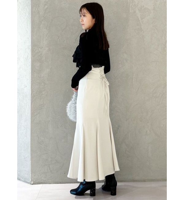 MERCURYDUO「バックレースアップストレッチマーメイドスカート」|スカート|