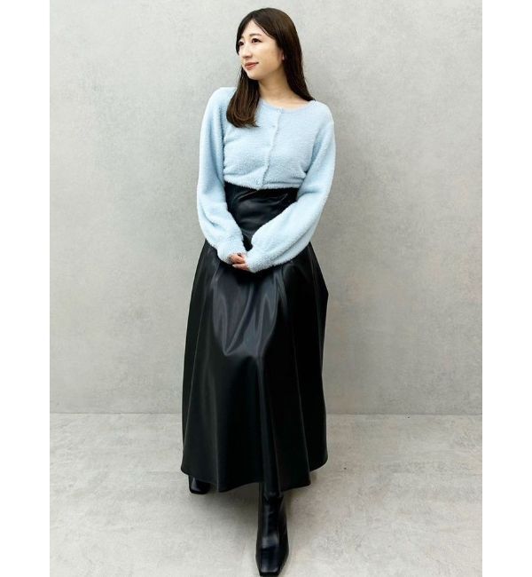 MERCURYDUO「ミニシャギーロングスリーブニットカーディガン」|カーディガン|