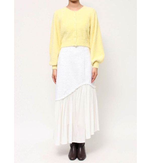 MERCURYDUO「ミニシャギーロングスリーブニットカーディガン」|カーディガン|