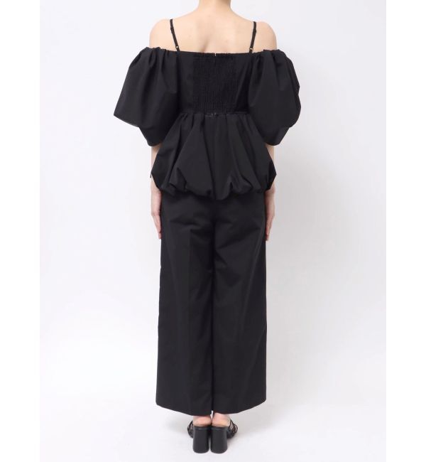 MERCURYDUO「タフタバルーンペプラムロンパース」|オールインワン|