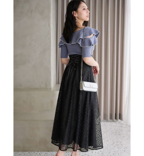MERCURYDUO「レースフレアコルセットスカート」|スカート|