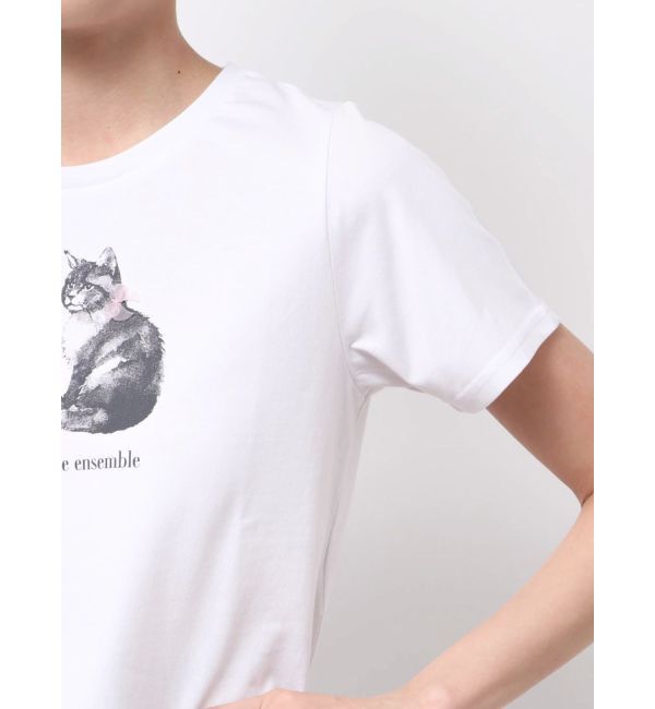 MERCURYDUO「CATプリントリボンTシャツ」|Tシャツ・カットソー|