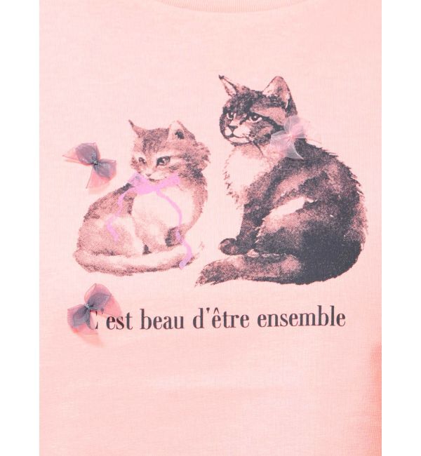 MERCURYDUO「CATプリントリボンTシャツ」|Tシャツ・カットソー|
