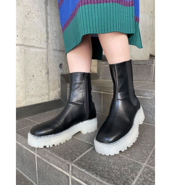 MURUA「ガムソールサイドゴアブーツ」|ショートブーツ|ブラック