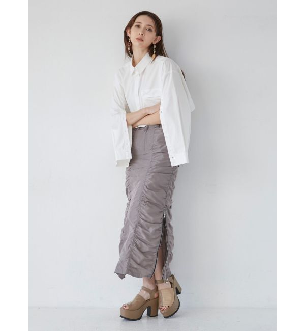 MURUA「シャーリングロングスカート」|スカート|