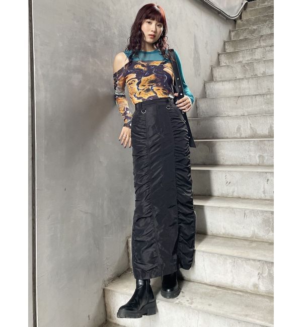 MURUA「シャーリングロングスカート」|スカート|