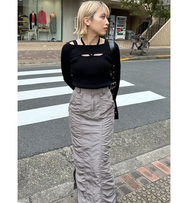 MURUA「シャーリングロングスカート」|スカート|