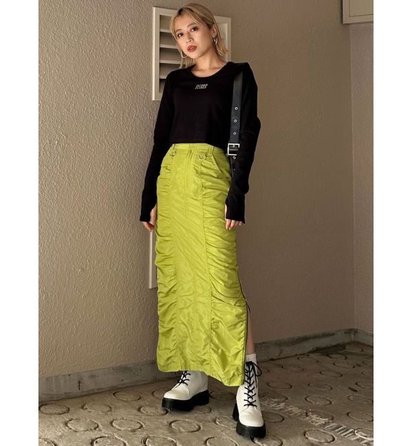 MURUA「シャーリングロングスカート」|スカート|