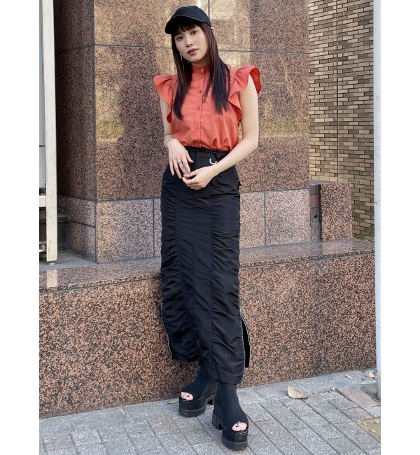 MURUA「シャーリングロングスカート」|スカート|