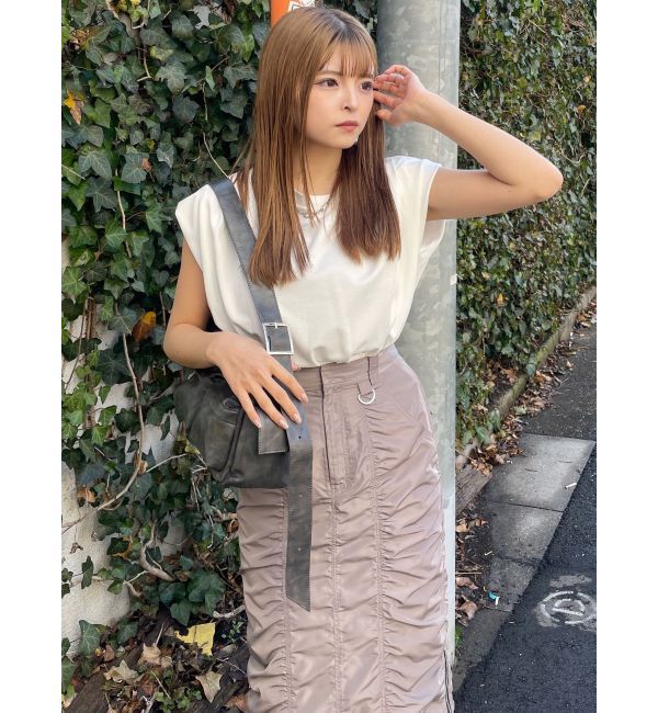 MURUA「シャーリングロングスカート」|スカート|