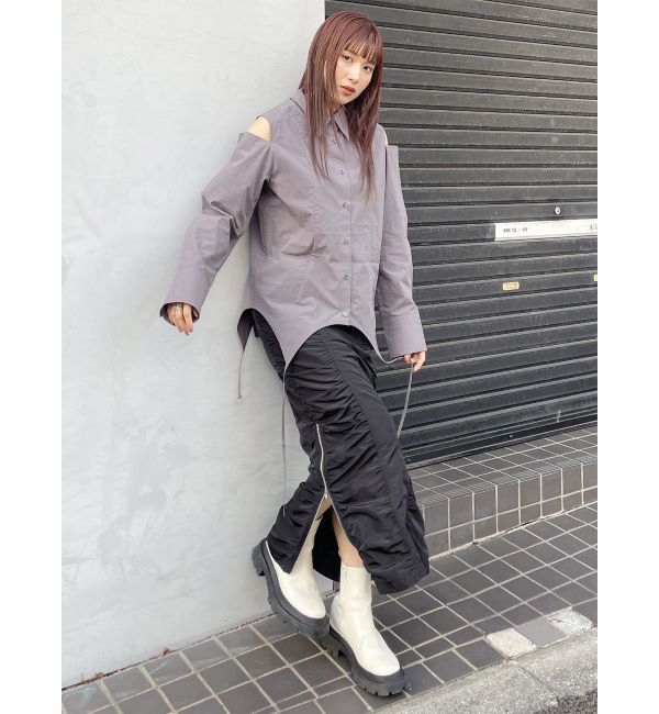 MURUA「シャーリングロングスカート」|スカート|