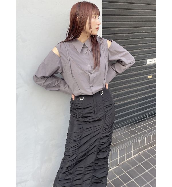 MURUA「シャーリングロングスカート」|スカート|