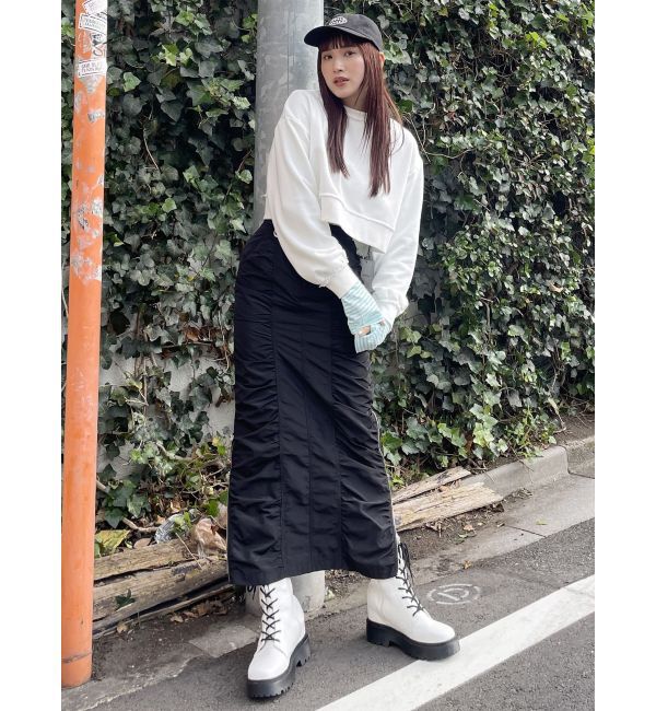 MURUA「シャーリングロングスカート」|スカート|