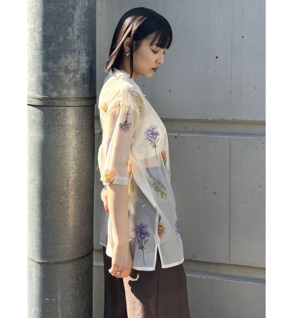 MURUA「フラワーシアーオープンカラーシャツ【WEB限定】」|シャツ・ブラウス|