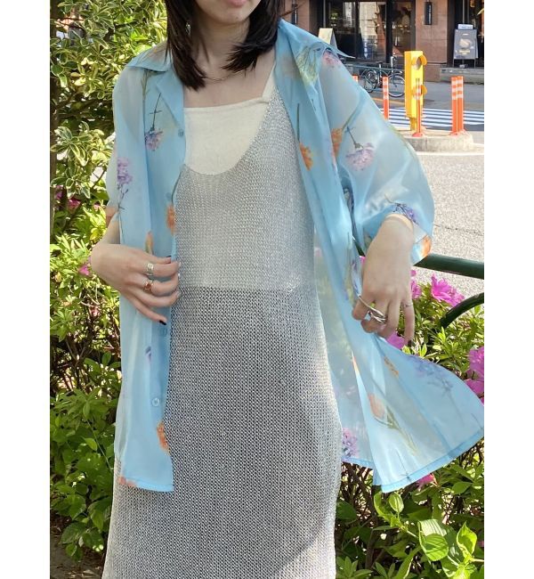 MURUA「フラワーシアーオープンカラーシャツ【WEB限定】」|シャツ・ブラウス|