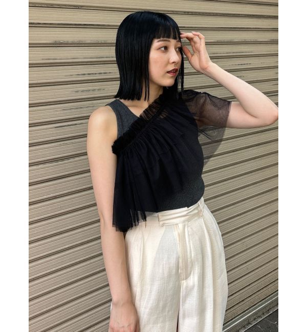 MURUA「チュールフリルレイヤードタンクトップ」|タンクトップ|