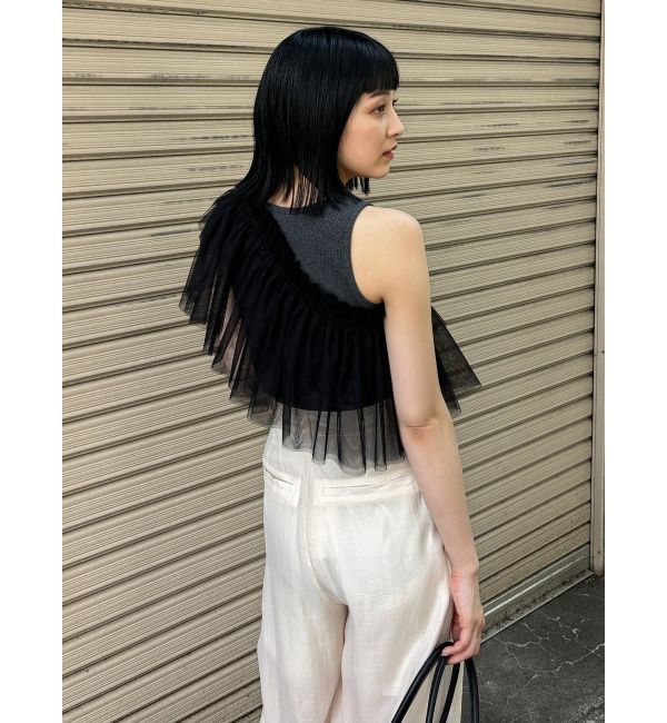 MURUA「チュールフリルレイヤードタンクトップ」|タンクトップ|