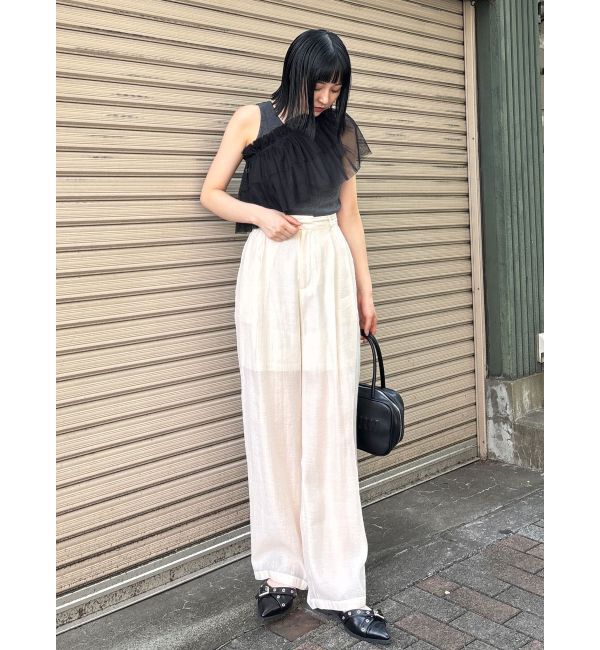 MURUA「チュールフリルレイヤードタンクトップ」|タンクトップ|