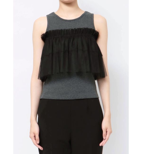 MURUA「チュールフリルレイヤードタンクトップ」|タンクトップ|