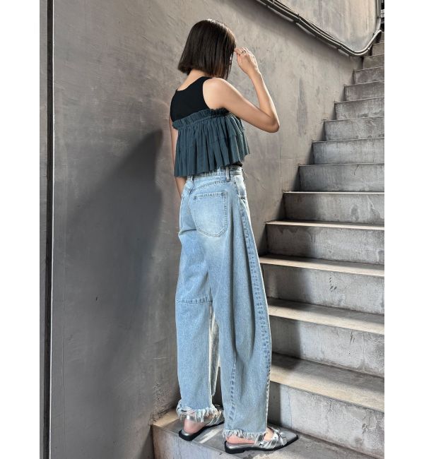 MURUA「チュールフリルレイヤードタンクトップ」|タンクトップ|