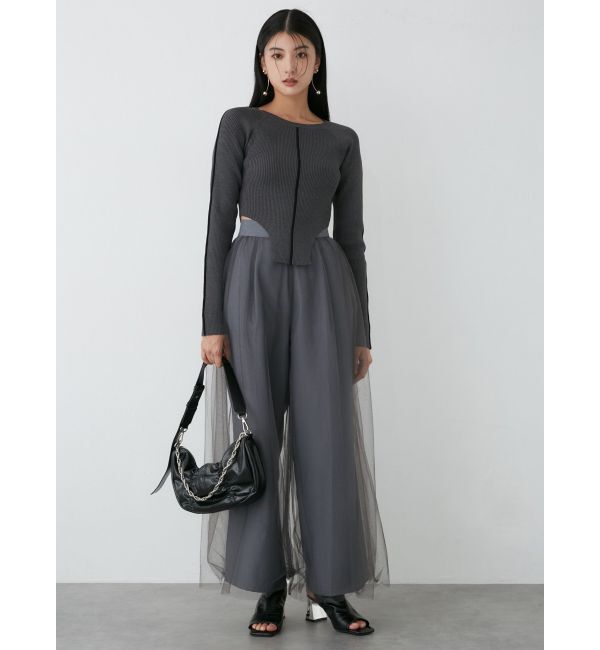 MURUA「チュールレイヤードワイドパンツ」|その他|