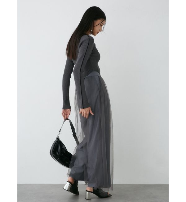 MURUA「チュールレイヤードワイドパンツ」|その他|