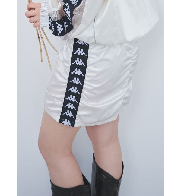 MURUA「【Kappa】シャーリングナイロンスカート【セットアップ着用可】」|スカート|ホワイト