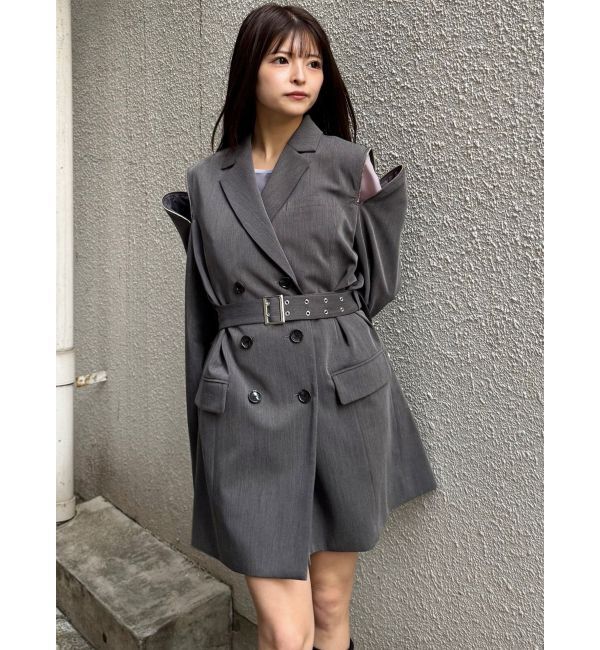 MURUA「ジャケットライクZIPミニワンピース」|ワンピース|