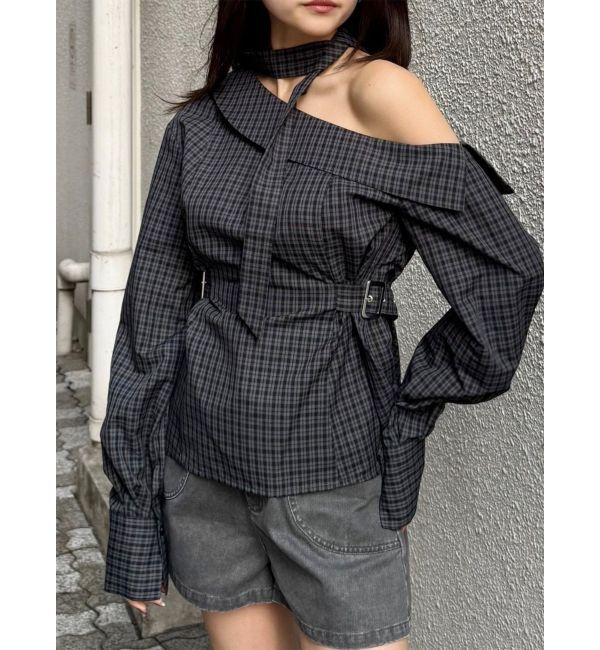 MURUA「ボウタイワンショルブラウス」|シャツ・ブラウス|ダークグレー