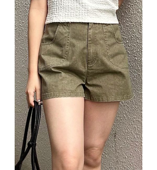 MURUA「ウォッシュショートパンツ【セットアップ着用可】」|その他|カーキ