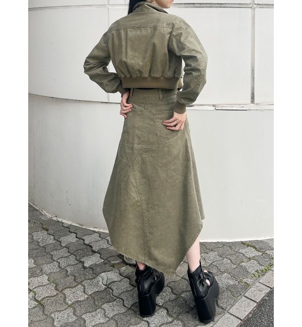 MURUA「【セットアップ対応】ウォッシュアシメラッフルZIPスカート」|スカート|