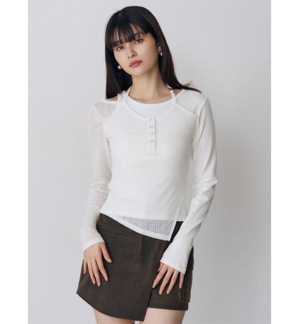 MURUA「オーバーラップトップス」|Tシャツ・カットソー|