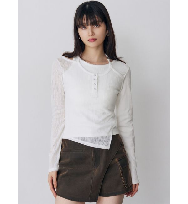 MURUA「オーバーラップトップス」|Tシャツ・カットソー|