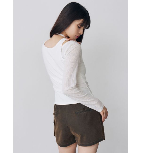 MURUA「オーバーラップトップス」|Tシャツ・カットソー|