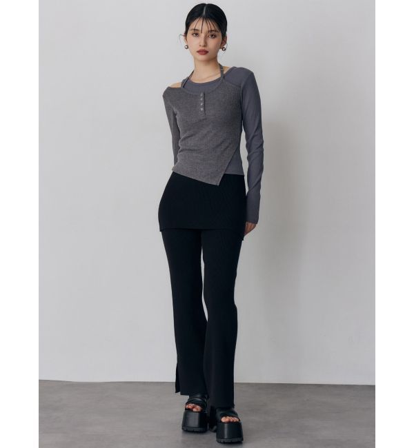 MURUA「オーバーラップトップス」|Tシャツ・カットソー|