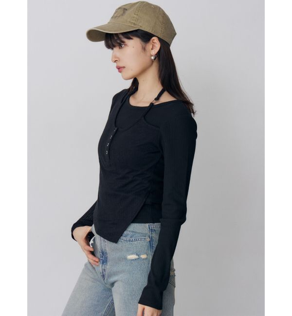 MURUA「オーバーラップトップス」|Tシャツ・カットソー|